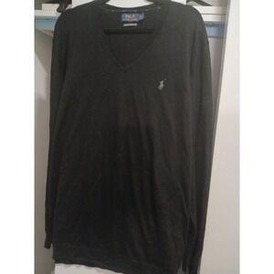 Men's Polo Ralph Lauren Sweater  3XB Black Merino Wool Washable Lightweight
